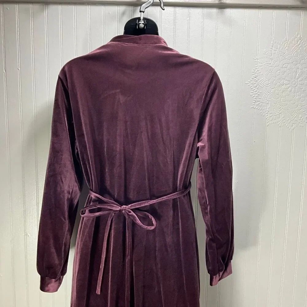 VINTAGE MARLINDA Velour Full Zip Robe - Picture 4 of 7